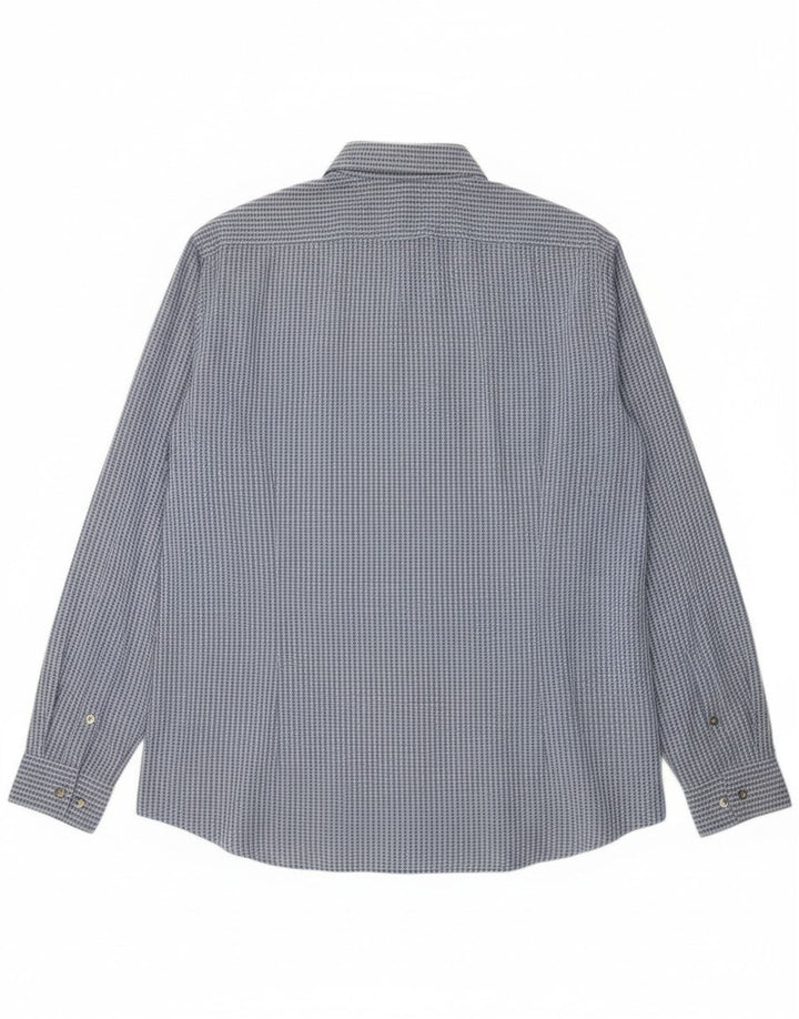 Camisa masculina Calvin Klein Slim Fit tamanho 43 17 XL azul xadrez