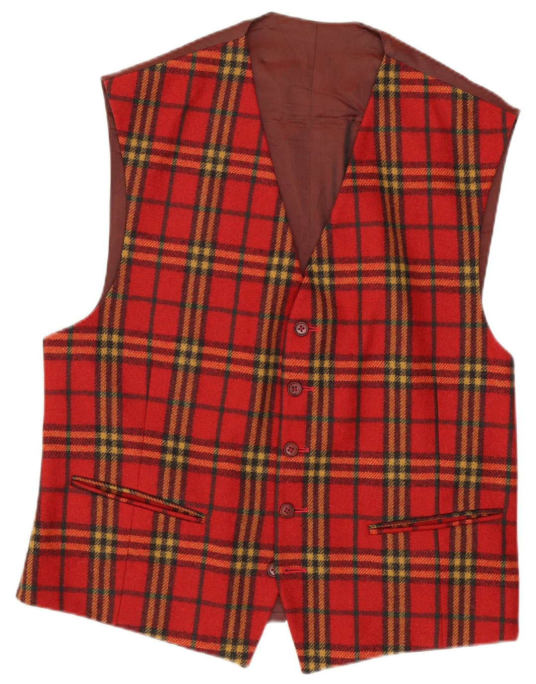 Via Ardigo Colete Masculino Pequeno Xadrez Vermelho