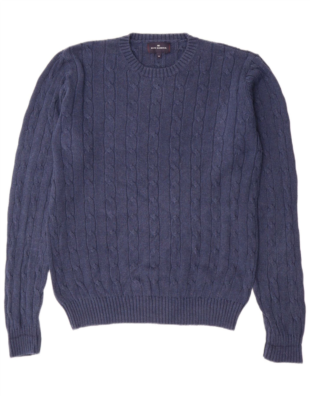 Suéter masculino Marks & Spencer Blue Harbor com gola redonda, azul marinho médio