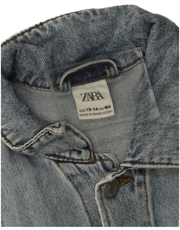 Zara Jaqueta jeans feminina 13-14 anos algodão azul