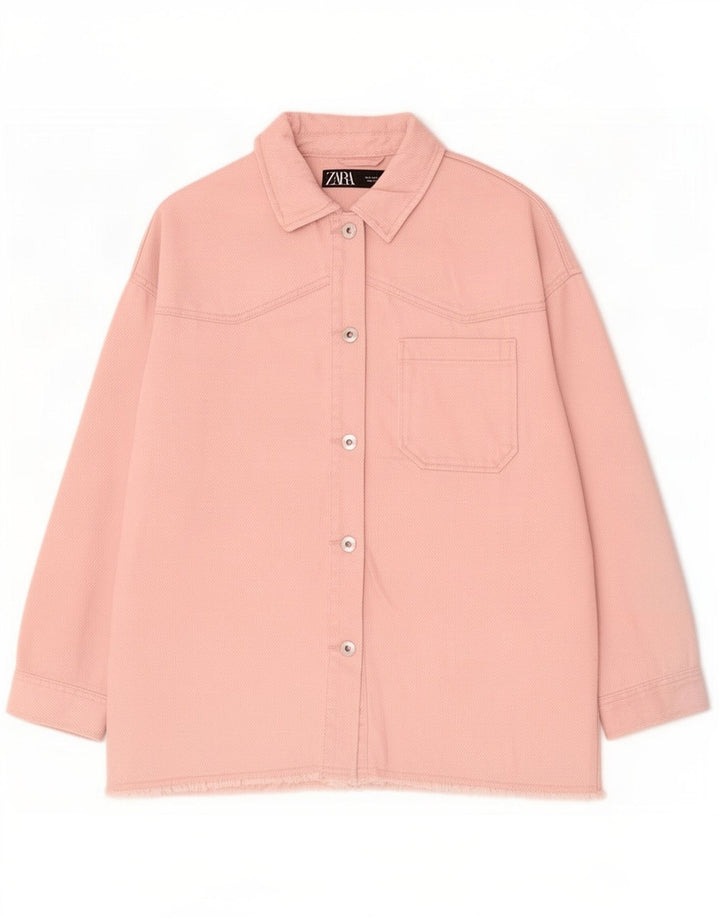 Zara Womens Oversized Utility Jacket UK 10 Pequeno Rosa