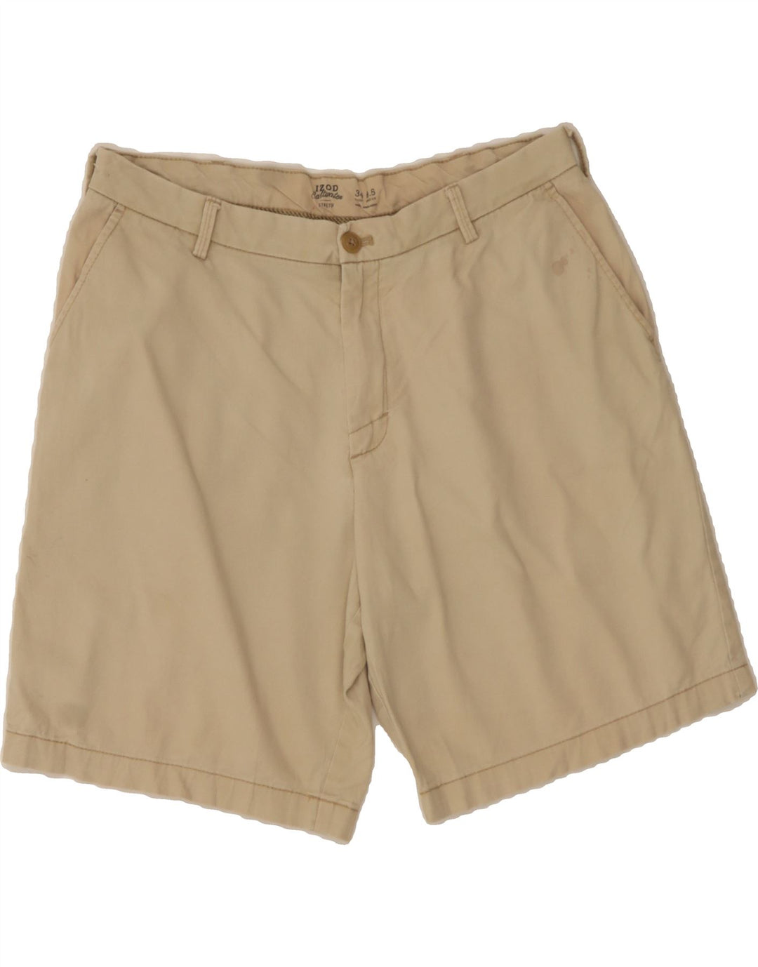IZOD Mens Salt Water Chino Shorts W34 Large Beige Cotton Vintage Izod and Second-Hand Izod from Messina Hembry 