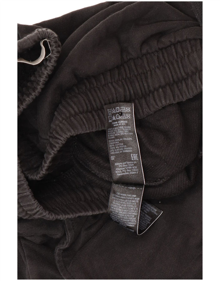 Calça de treino masculina Marks & Spencer de algodão preto médio