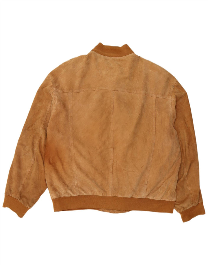 Jaqueta bomber masculina vintage de camurça UK 42 XL marrom