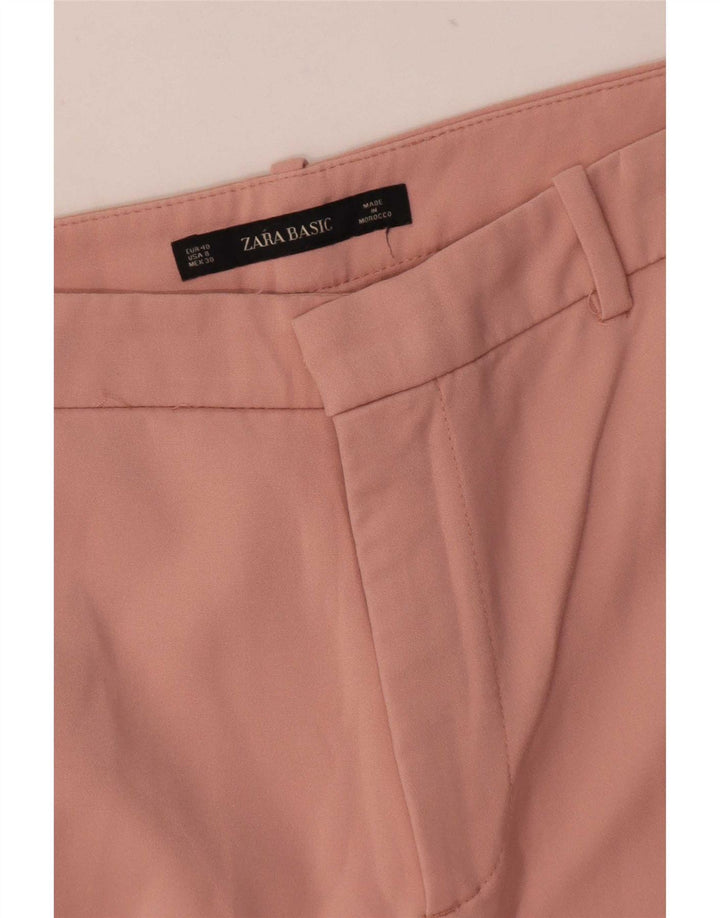 Calças cortadas femininas Zara EU 40 médio W30 L24 rosa