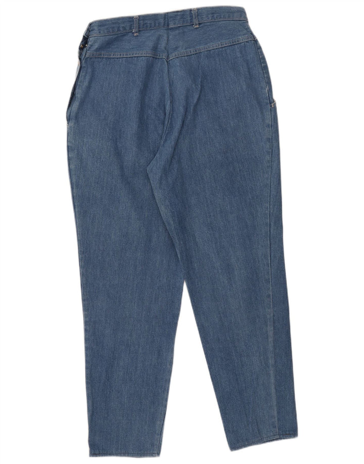 Jeans cônicos femininos vintage IT 44 médio W30 L27 algodão azul