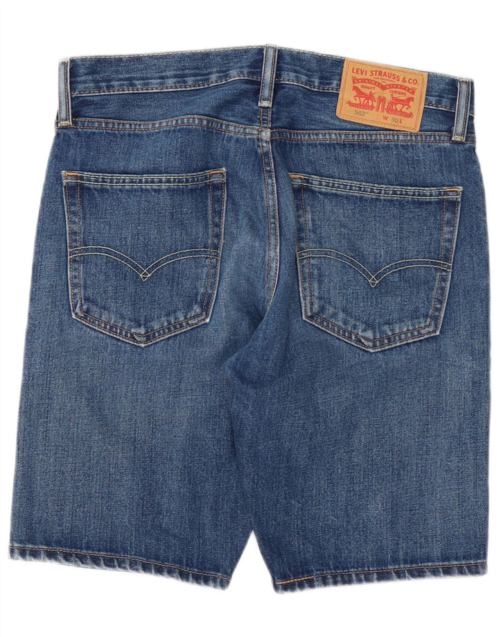 LEVI'S Masculino 502 Shorts Jeans W30 Algodão Azul Médio