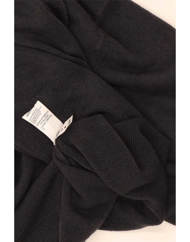 Suéter masculino Marks & Spencer com decote em V cinza médio acrílico