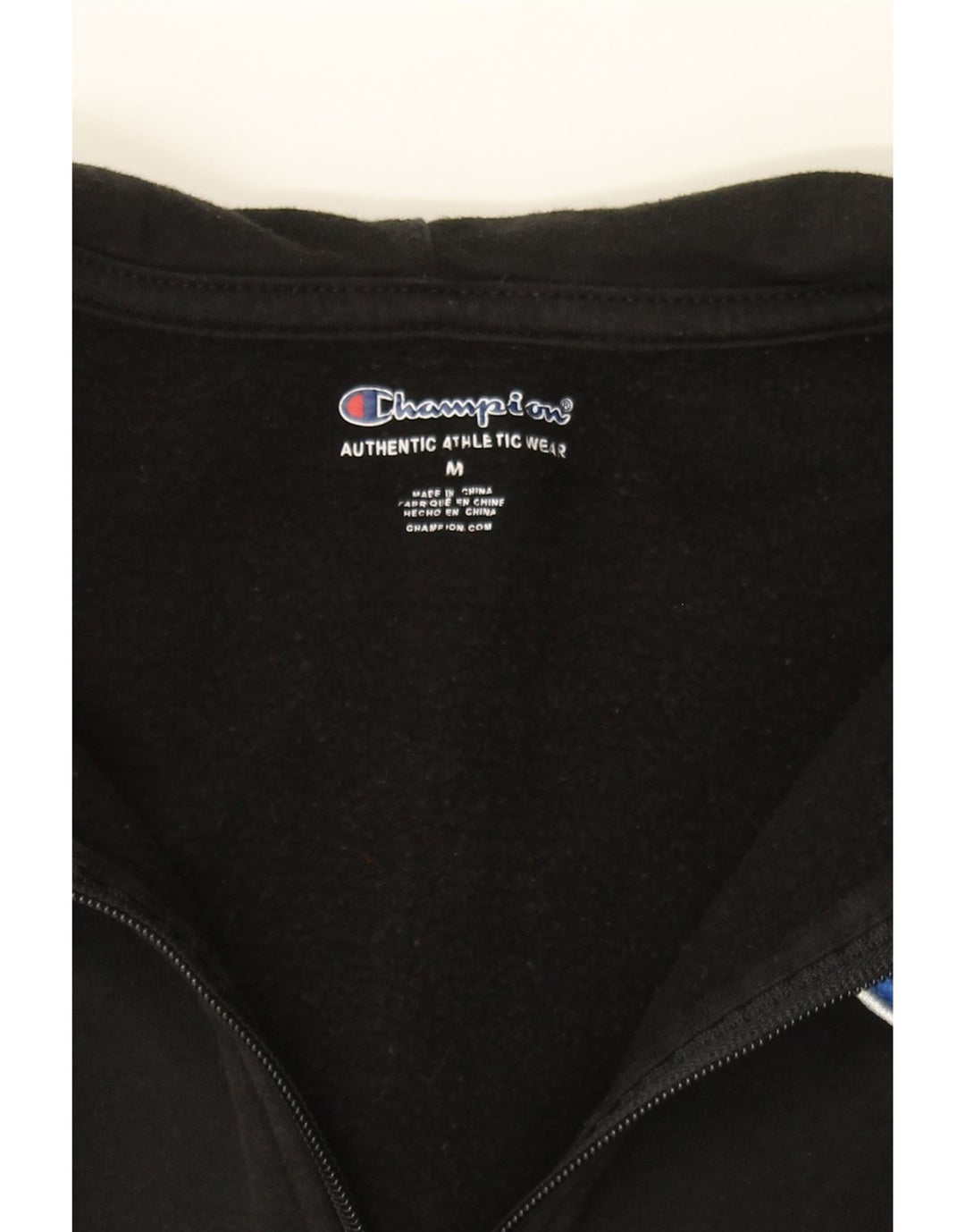 CHAMPION Boys Zip Hoodie Sweater 9-10 Years Medium Black Cotton Vintage Champion and Second-Hand Champion from Messina Hembry 
