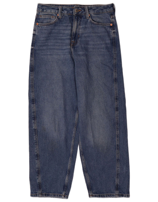 Calça jeans feminina de cintura alta Marks & Spencer UK 10 pequena W28 L26 azul