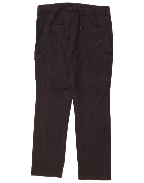 Calça cargo feminina reta Naf Naf EU 42 grande W34 L30 algodão preto