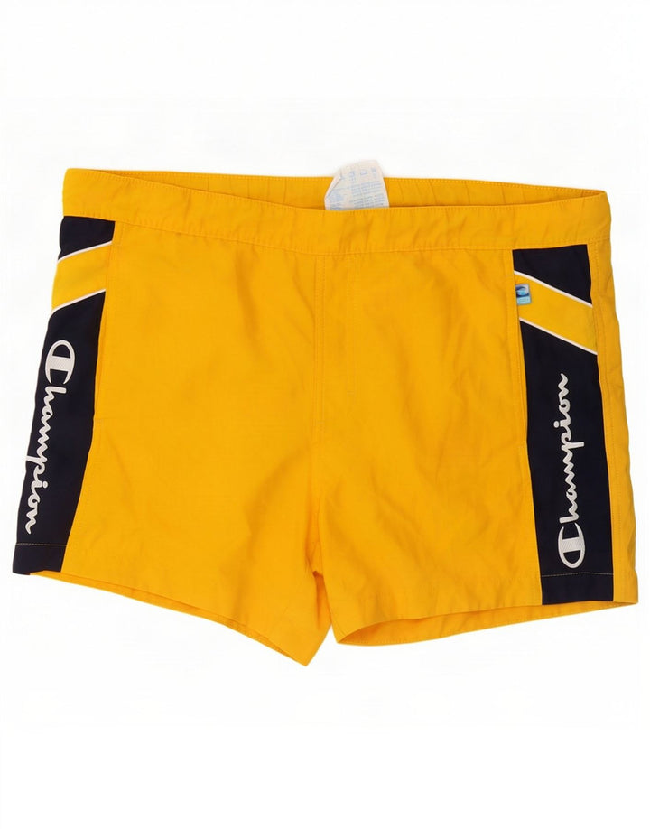 Shorts de natação masculino Champion Graphic amarelo médio em poliéster