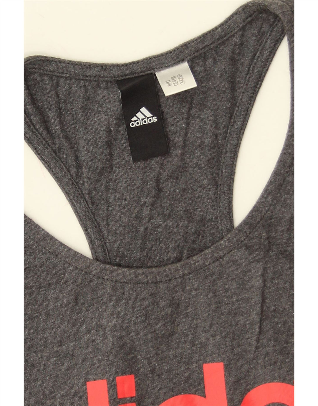 Adidas Womens Graphic Vest Top UK 8 Pequeno Cinza Flecked