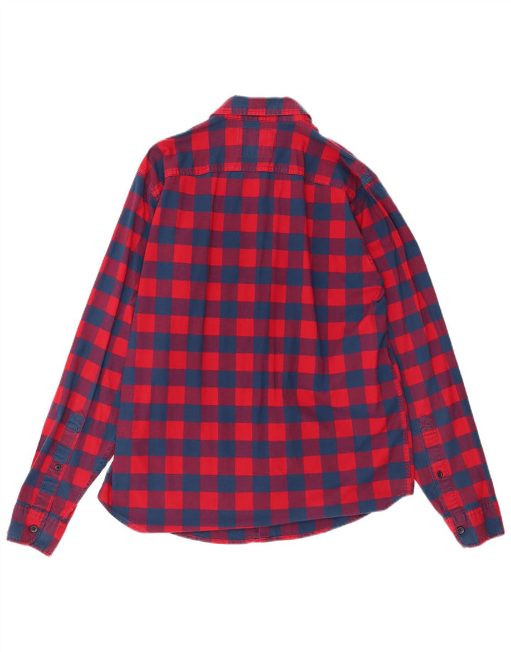 Camisa masculina HOLLISTER grande de algodão xadrez vermelho