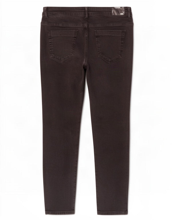 Zara Calça Jeans Feminina Slim Cropped EU 44 XL W34 L24 Preto