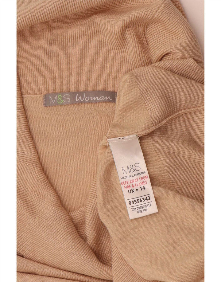 Suéter feminino Marks & Spencer com gola redonda Reino Unido 14 grande viscose bege