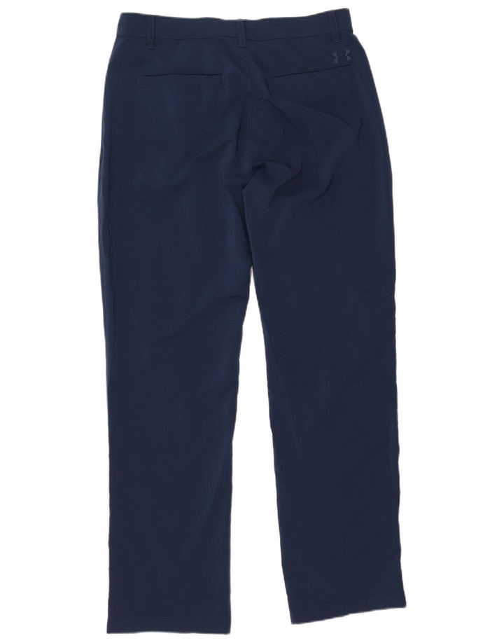 UNDER ARMOUR Calça masculina reta casual W34 L32 poliéster azul marinho