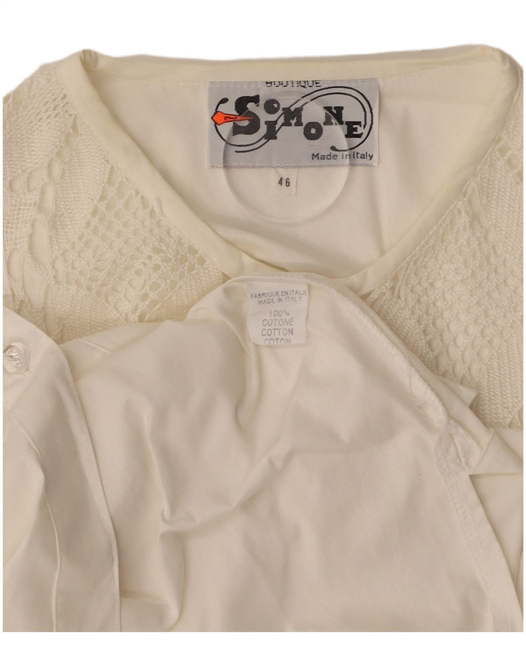 Blusa feminina SIMONE IT 46 grande algodão branco