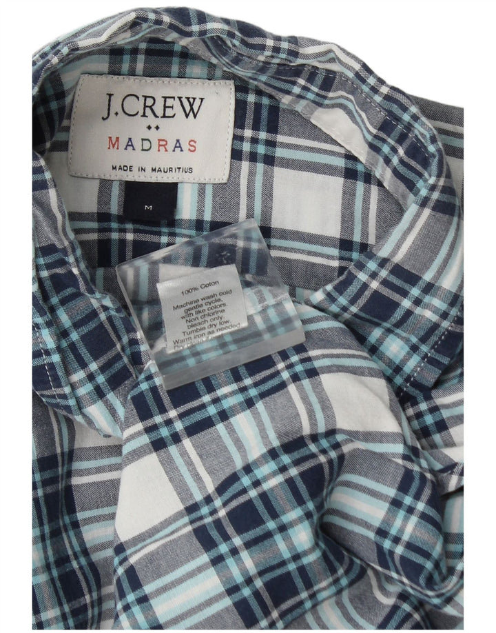 Camisa masculina de flanela J. Crew algodão xadrez azul médio