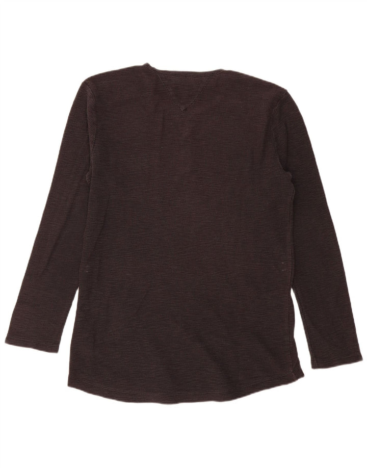 Tommy Hilfiger Top masculino manga comprida grande cinza