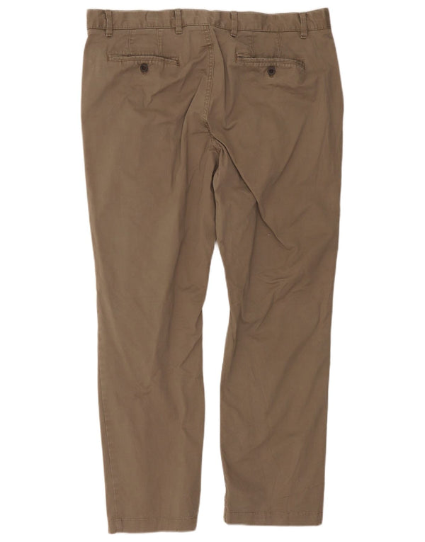 Calça chino reta masculina John Lewis W38 L28 algodão marrom