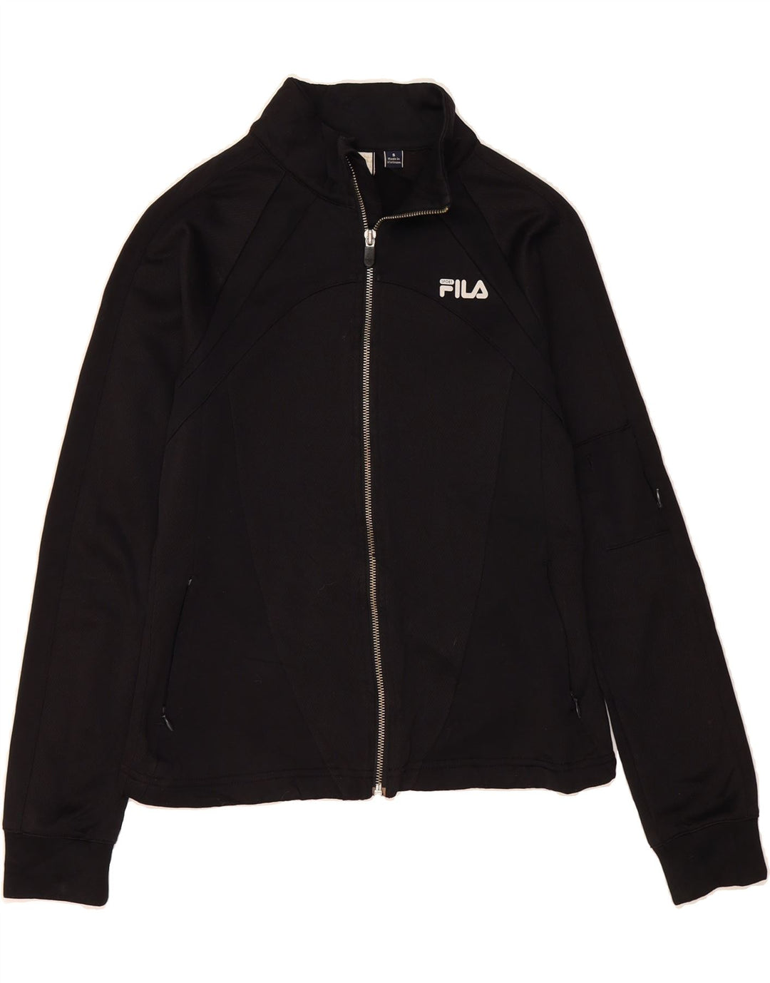 FILA Womens Tracksuit Top Jacket UK 10 Small Black Vintage Fila and Second-Hand Fila from Messina Hembry 