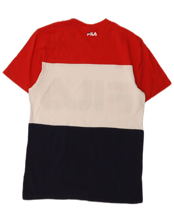 Fila Mens Graphic T-Shirt Top XS Multicolorido Colourblock Algodão