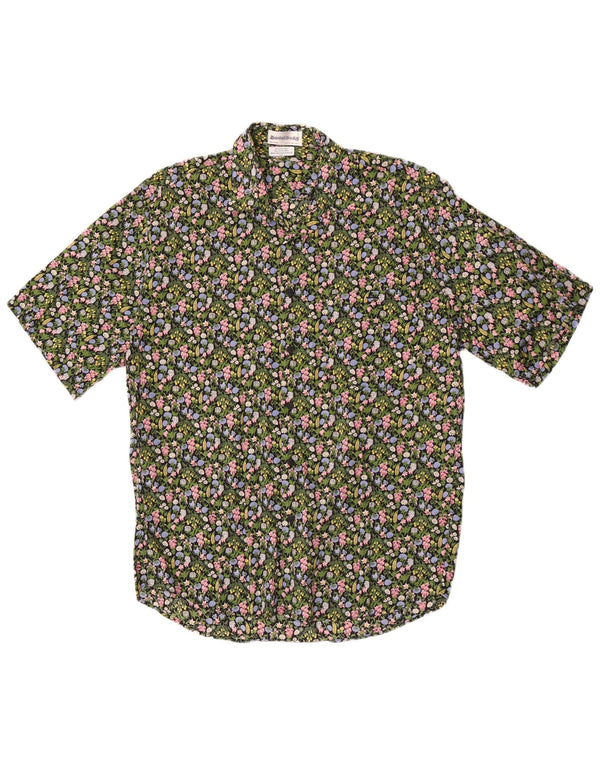 Camisa masculina de manga curta Daniel Dodd grande verde floral