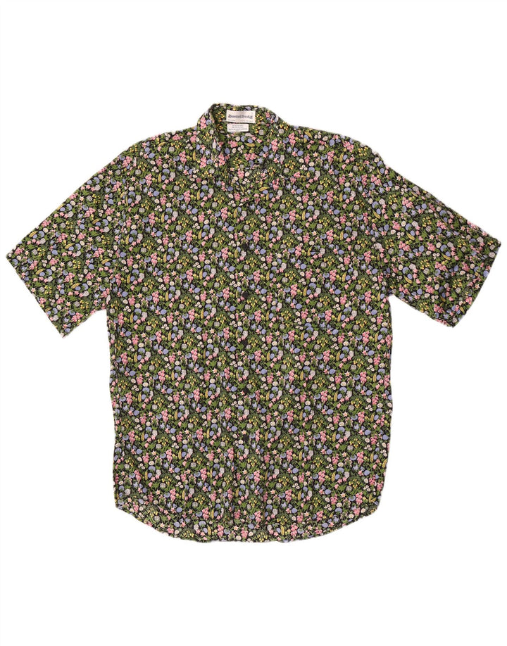 Camisa masculina de manga curta Daniel Dodd grande verde floral