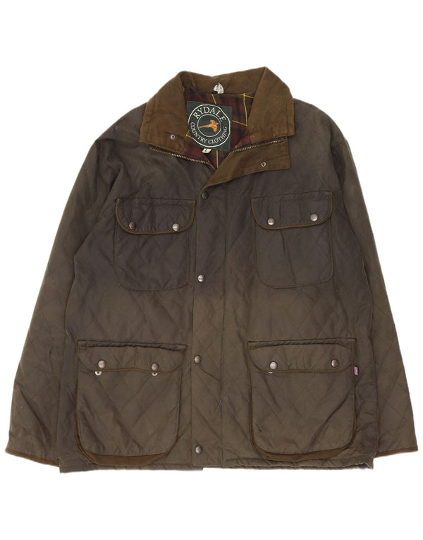 Jaqueta masculina de algodão encerado Rydale Country Wear Reino Unido 40 grande cáqui