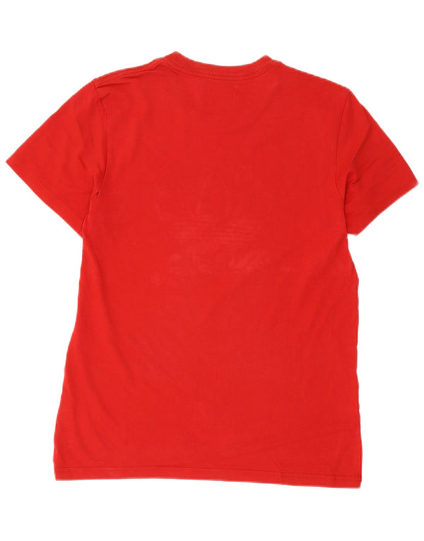Adidas Mens Graphic T-Shirt Top Pequeno Algodão Vermelho