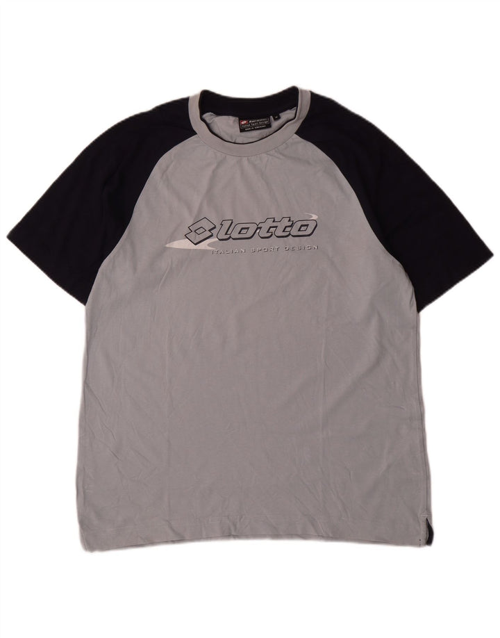 Camiseta masculina gráfica Lotto Top cinza médio algodão colorblock