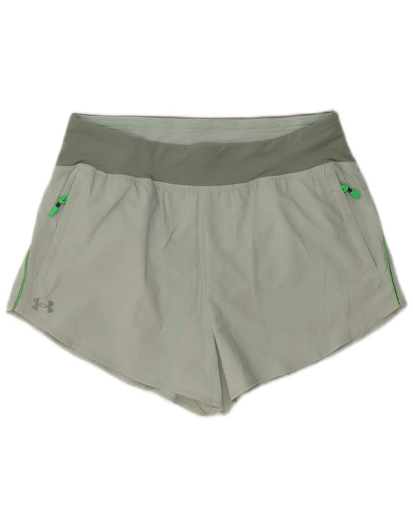 Under Armour Womens Sport Shorts UK 14 Grande Poliéster Colourblock Cinza