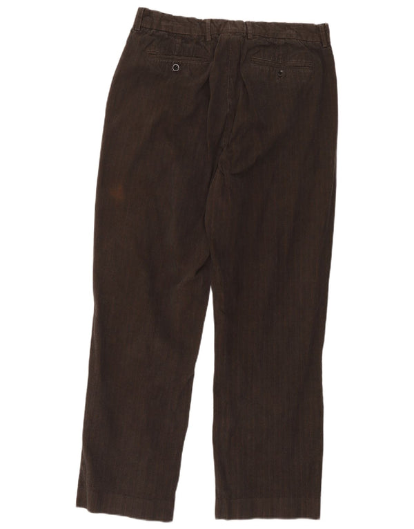 Calça chino reta masculina Gap W34 L32 algodão listrado marrom