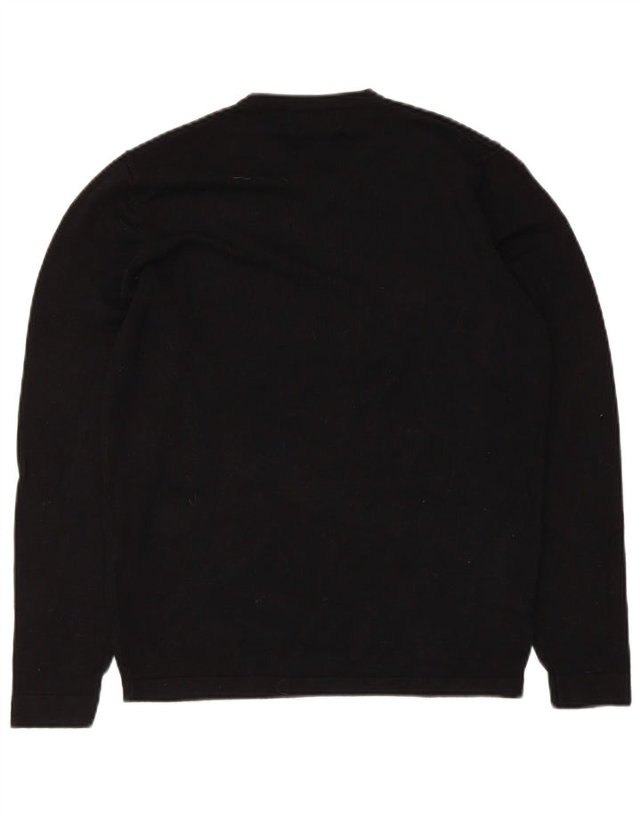 Suéter masculino Zara com decote em V, pequeno, viscose preta