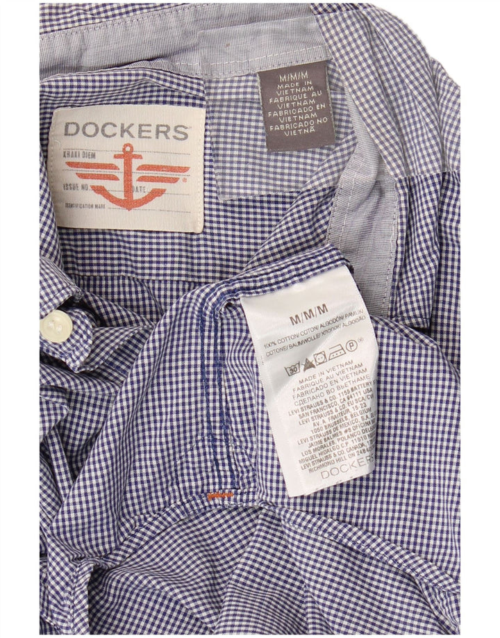 Camisa masculina DOCKERS algodão guingão azul médio