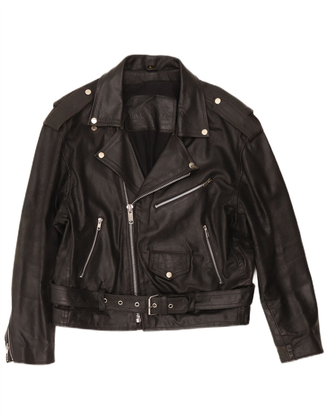Jaqueta feminina vintage de couro para motociclista UK 16 grande preta