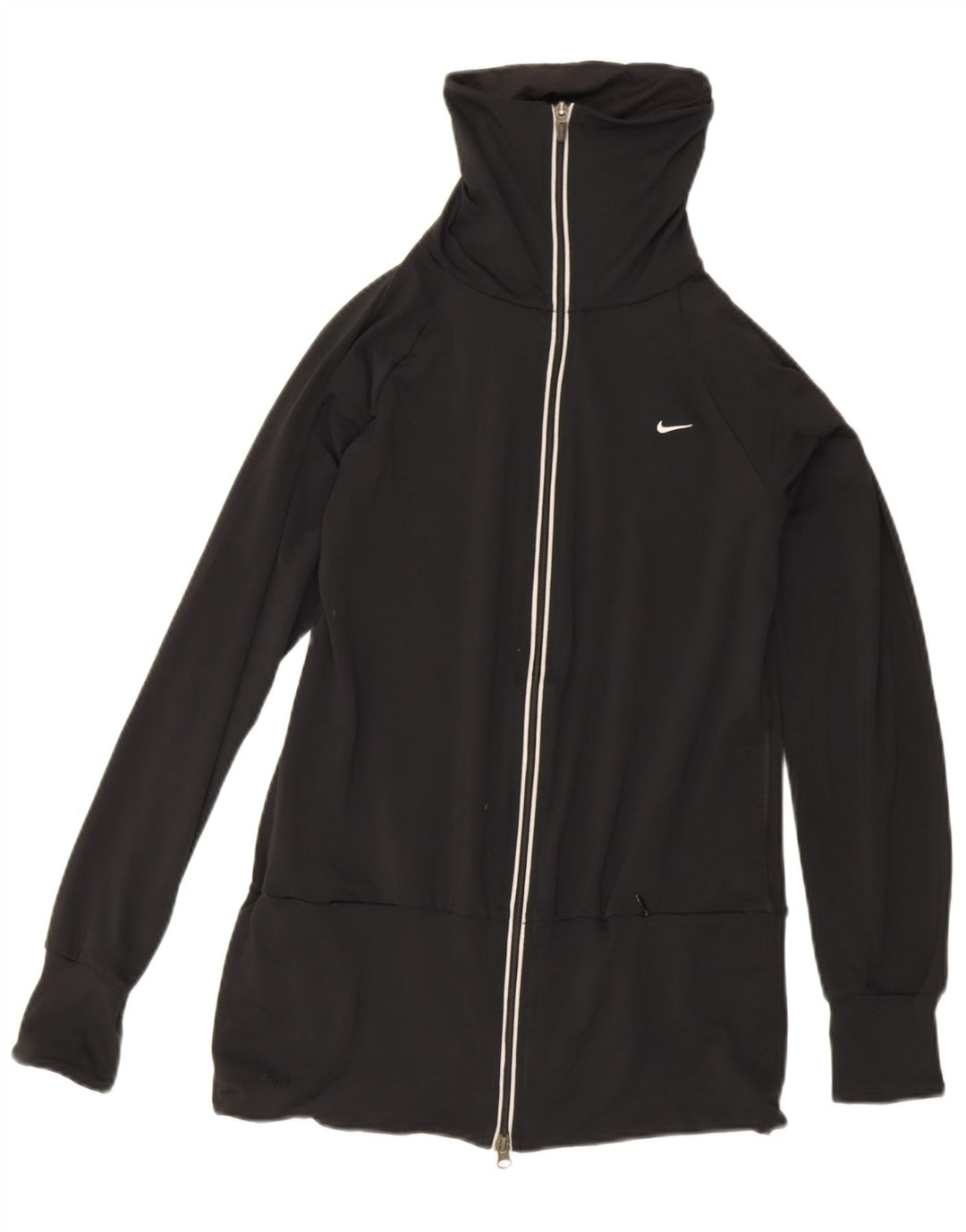Nike Womens Tracksuit Top Jacket UK 10/12 Médio Preto Poliéster Esportes
