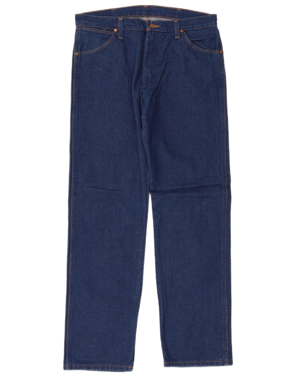 Wrangler Masculino Regular Straight Jeans W33 L32 Azul Algodão