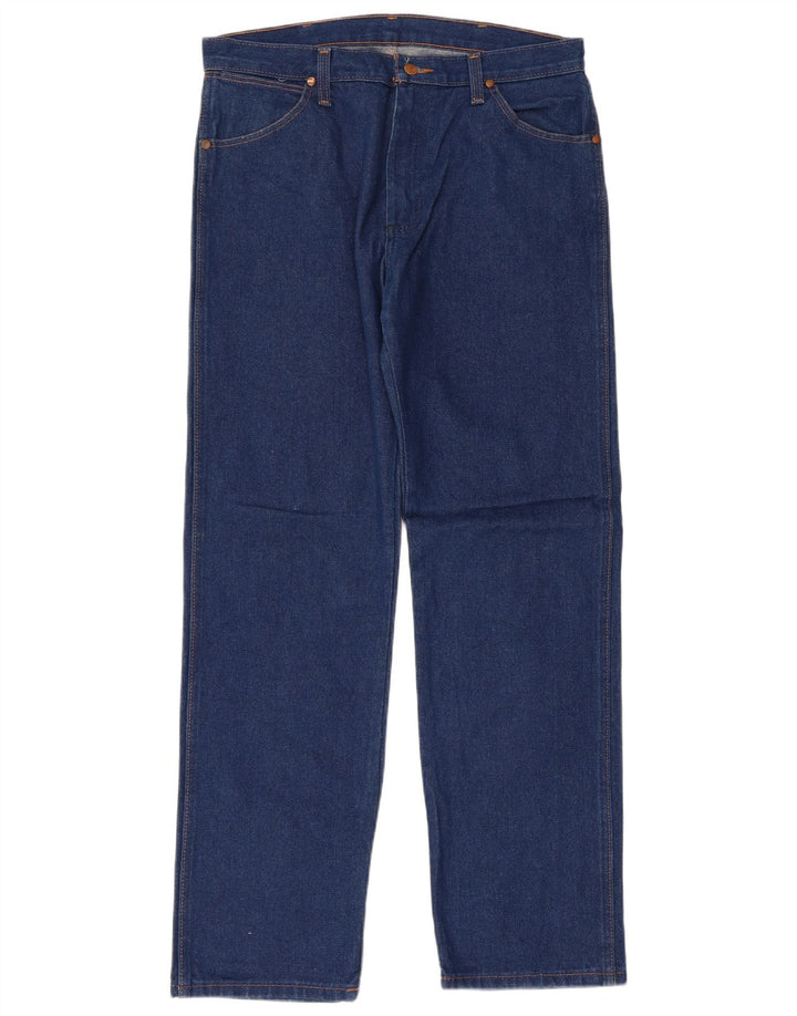 Wrangler Masculino Regular Straight Jeans W33 L32 Azul Algodão