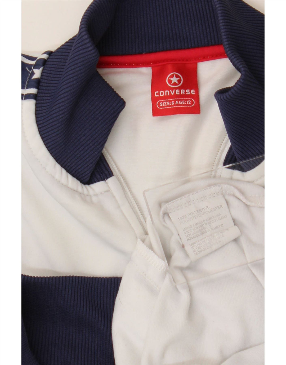Converse Girls Graphic Tracksuit Top Jacket 11-12 Anos Listrado Branco