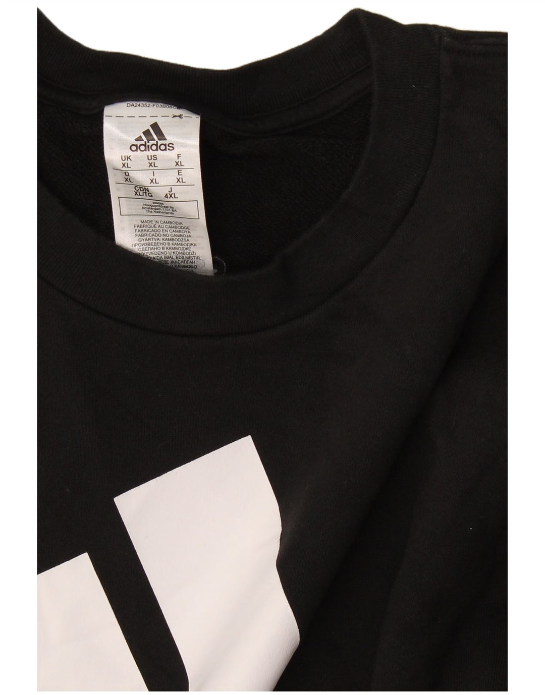 Adidas Mens Graphic Moletom Jumper XL Algodão Preto