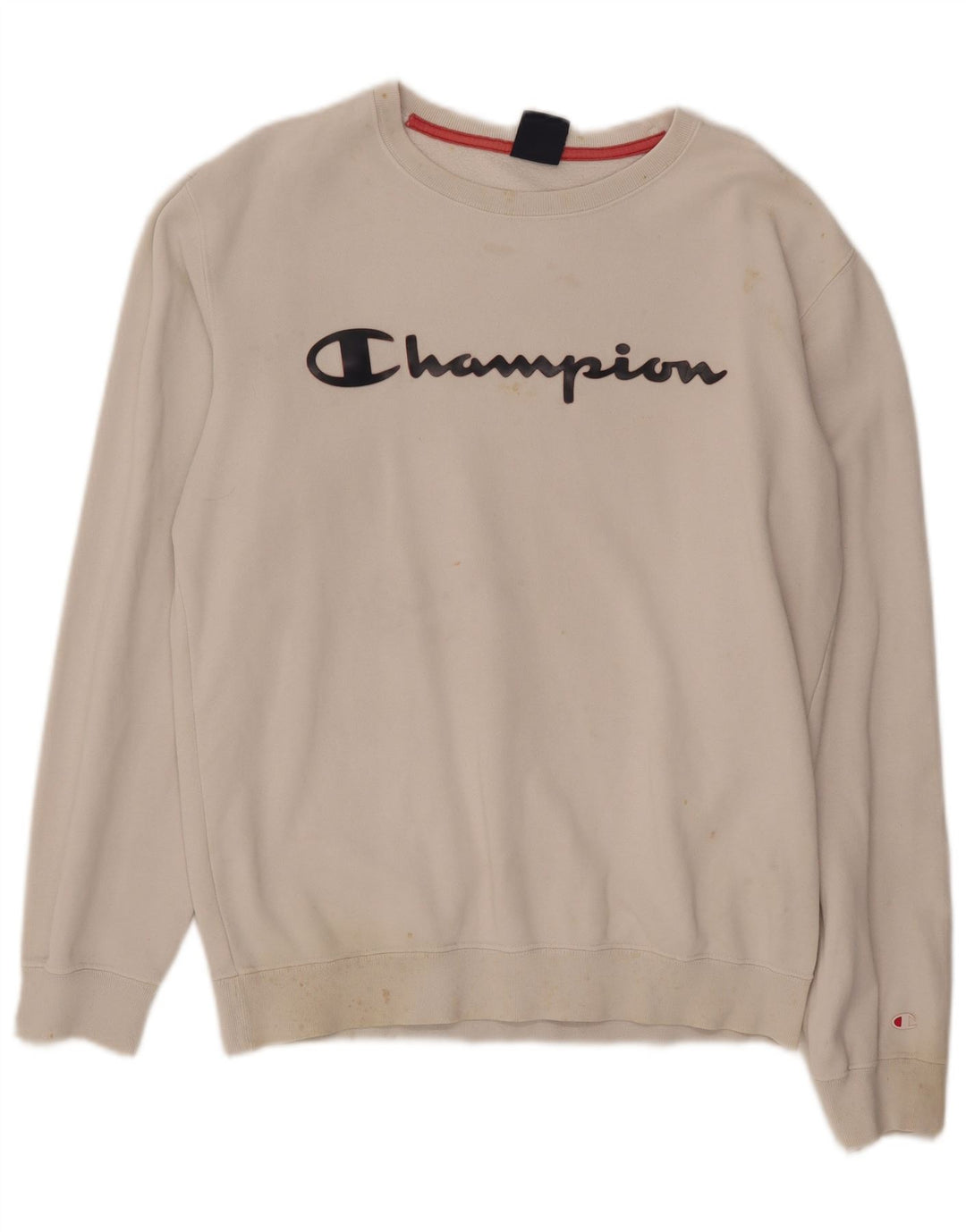 CHAMPION Suéter gráfico masculino com capuz médio branco