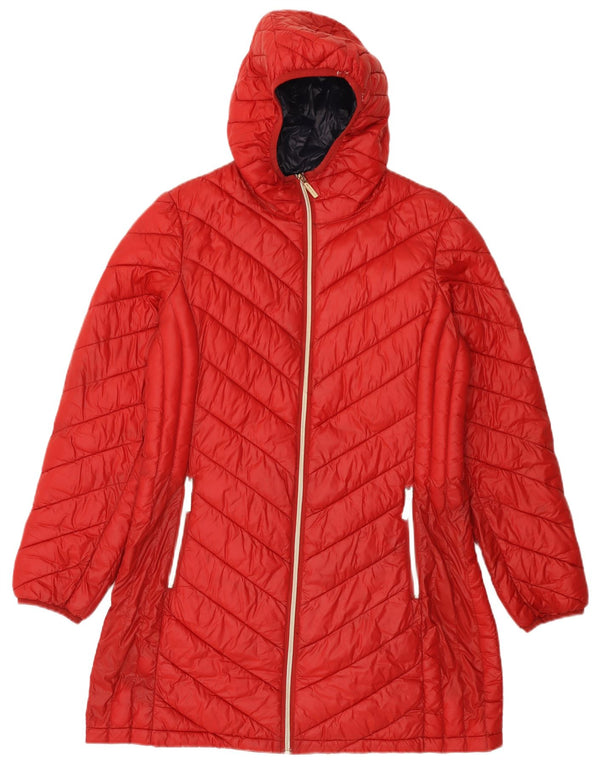 Casaco acolchoado com capuz feminino Michael Kors Reino Unido 16 grande nylon vermelho