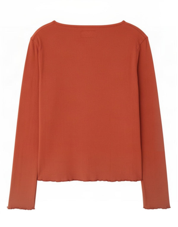 Cardigan feminino Marlboro Classics UK 12 algodão marrom médio