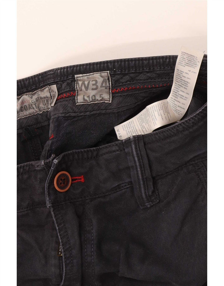 Shorts Chino Masculino Fat Face W34 Grande Algodão Preto
