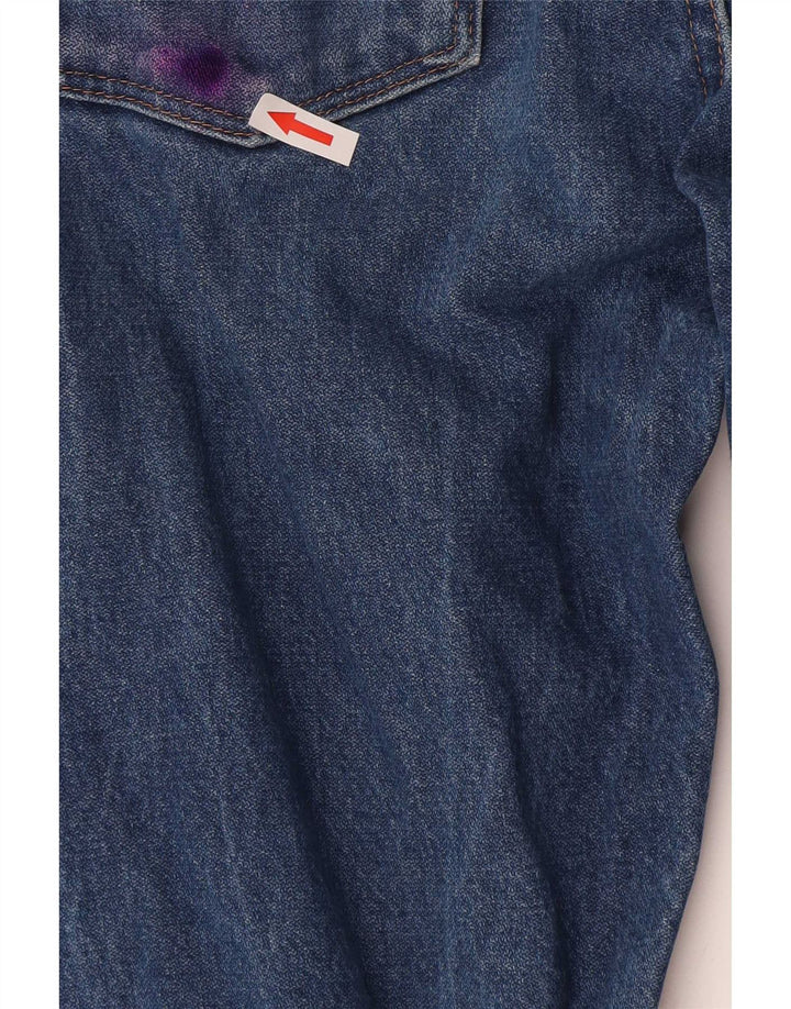 Jeans retos femininos Wrangler US 5 pequenos W26 L30 algodão azul