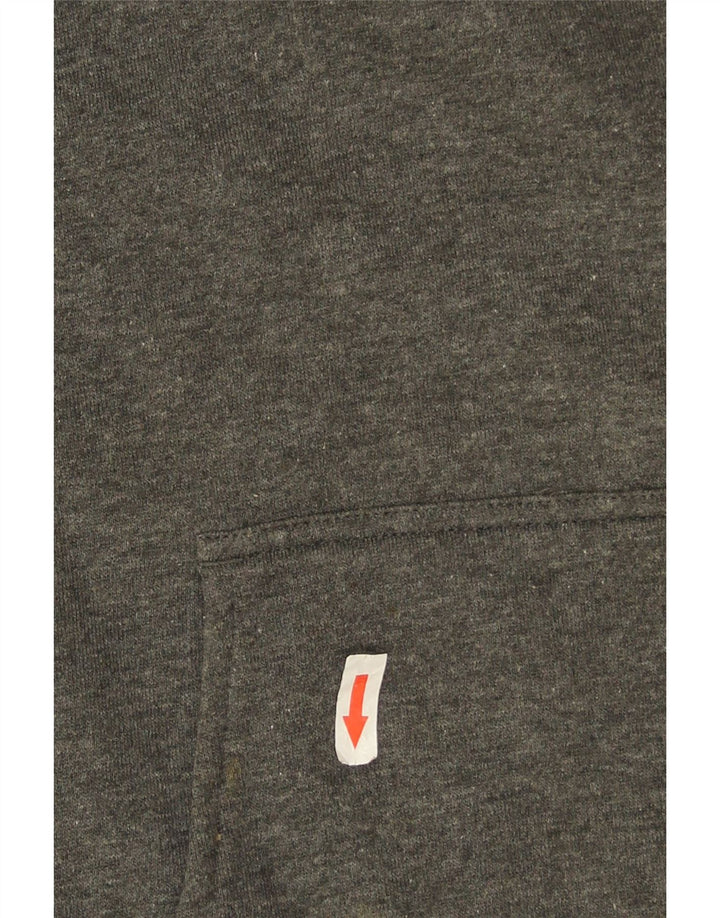 Suéter feminino Nike com capuz gráfico oversized EUA 8/10 algodão cinza médio