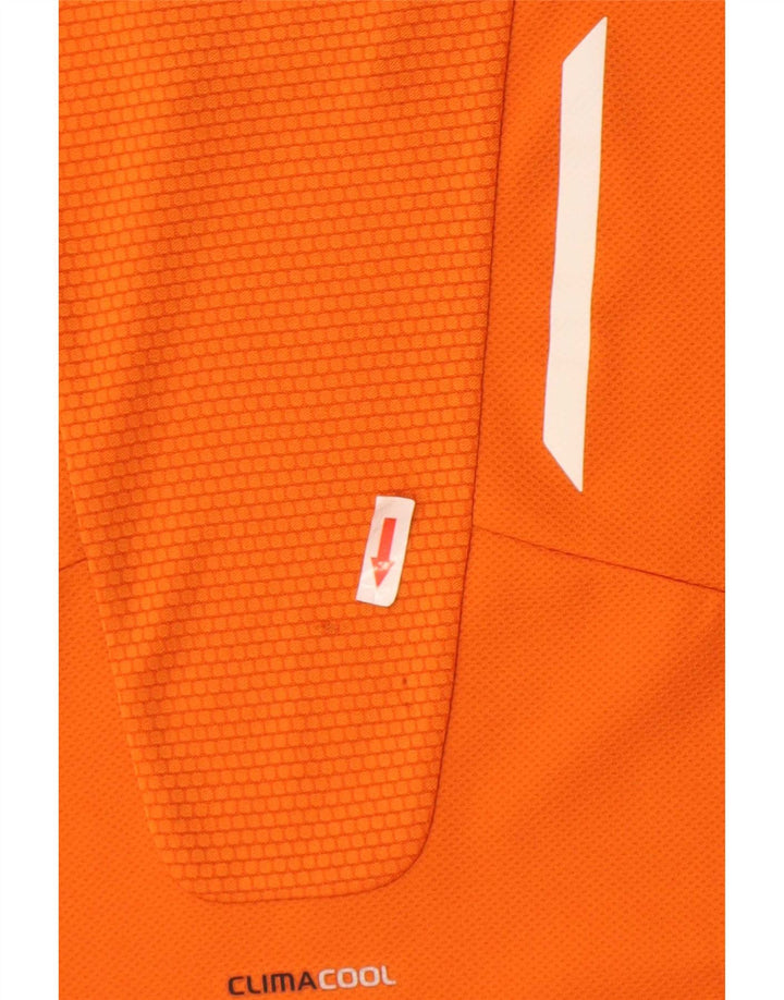 Adidas Masculino Clima 365 Camiseta Top Grande Laranja Colorblock Poliéster