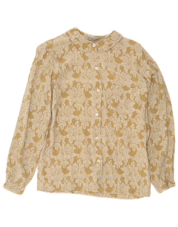 Blusa feminina i Blues IT 44 seda floral amarela média